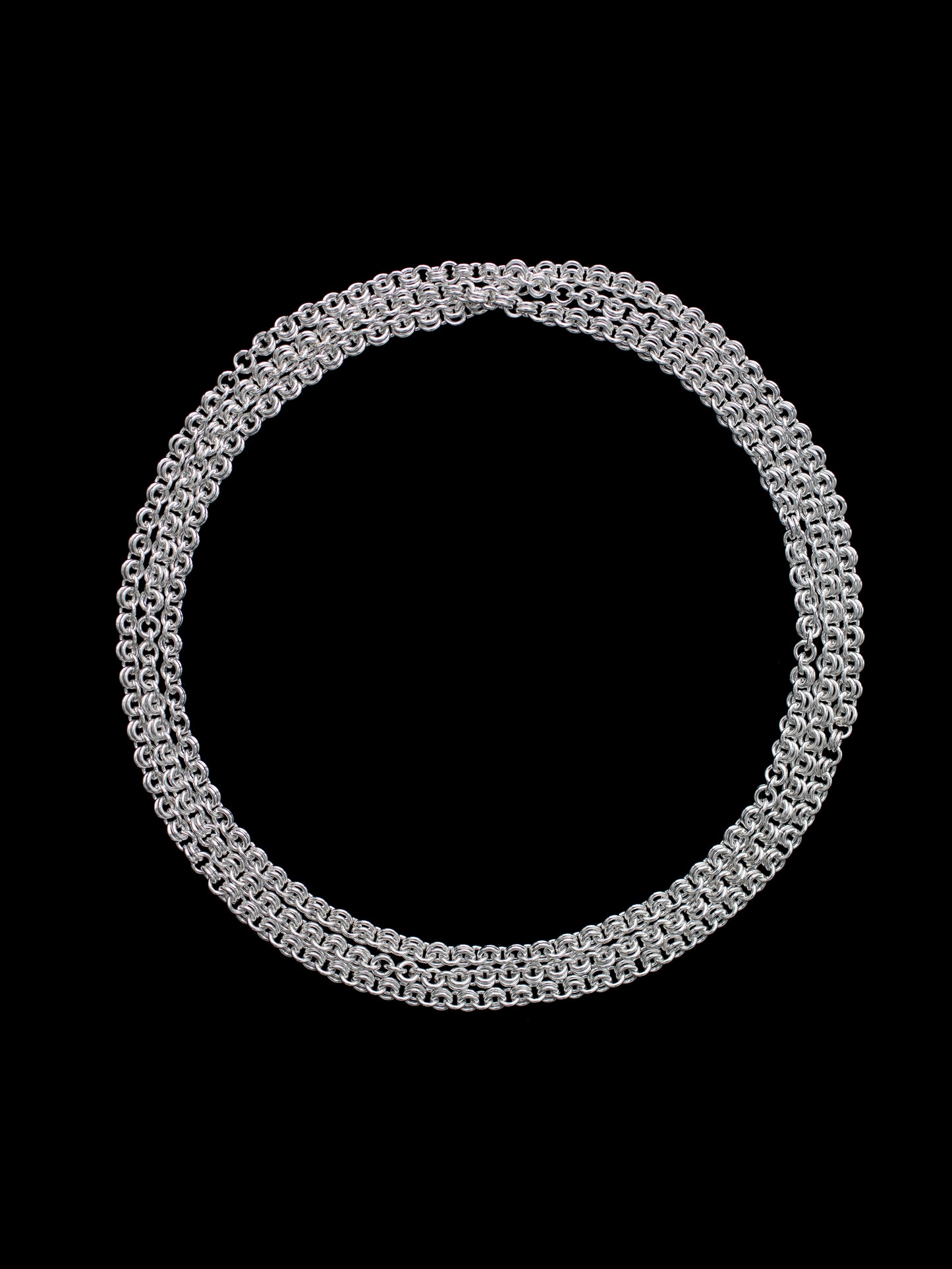 sixty inch handmade silver chain