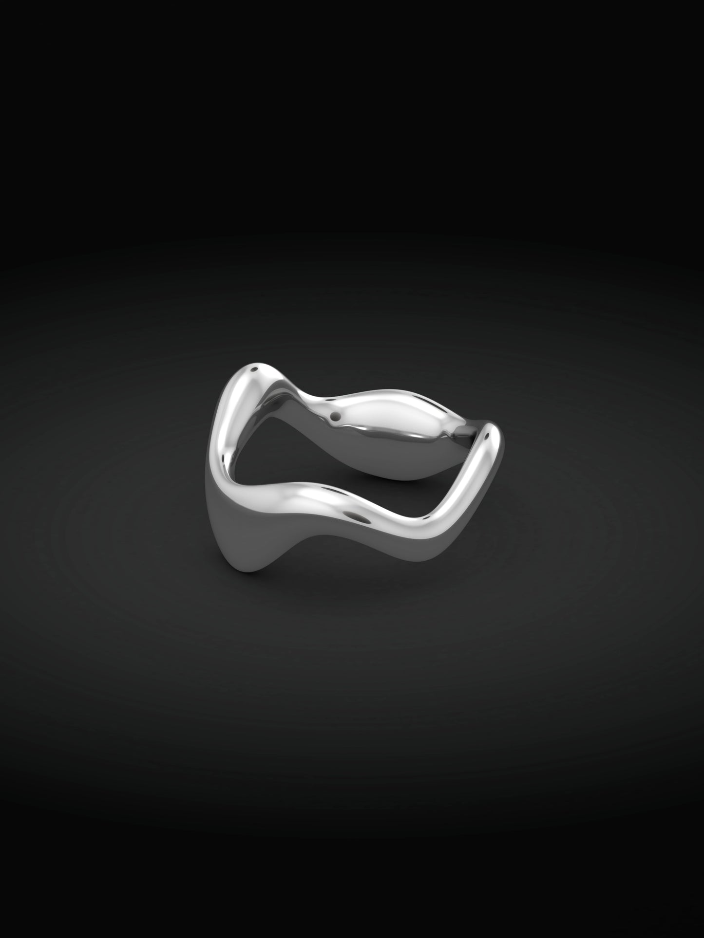 Wavy silver ring