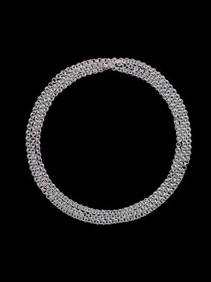 sixty inch handmade silver chain 