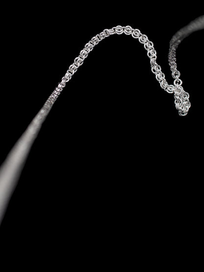 sixty inch handmade silver chain 