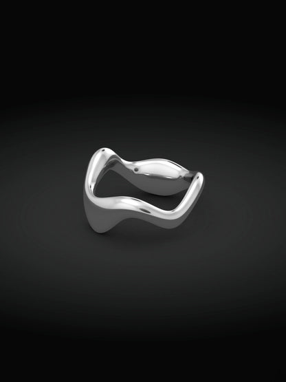 Wavy silver ring